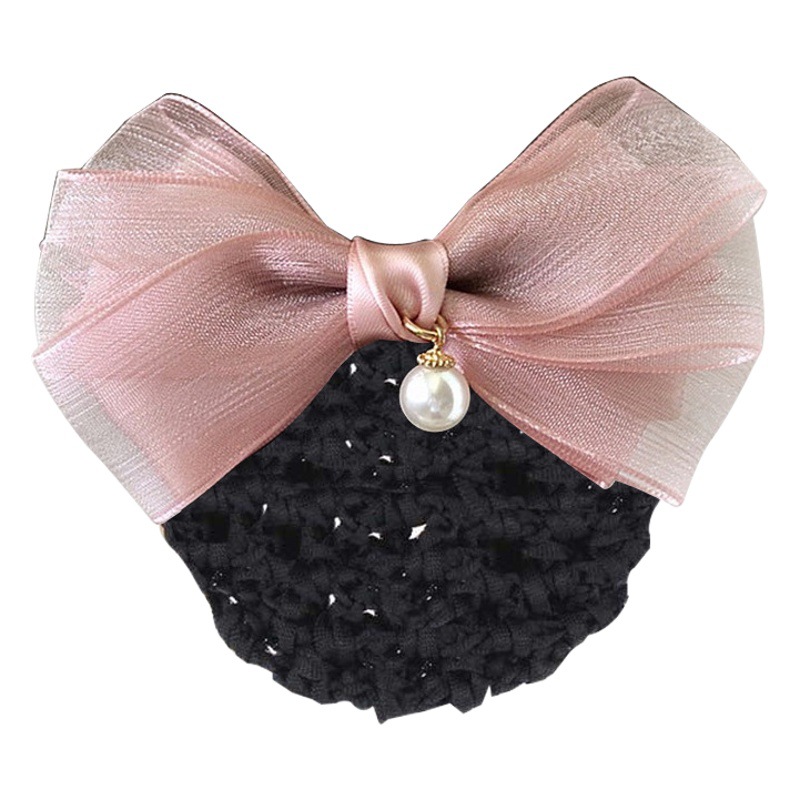 Tocado flor femenina estilo coreano Banco Hotel mariposa Red de pelo profesional azafata enfermera updo bolsillo neto de pelo Cabeza trasera horquilla tocado