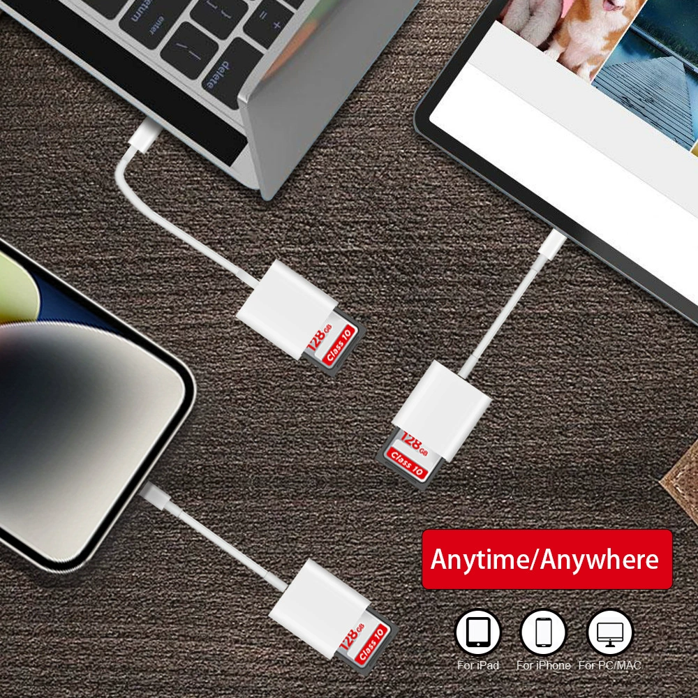 Apple, Tom Ford, compatible mobile phone, tablet camera, memory card, adapter cable, 2 in 1