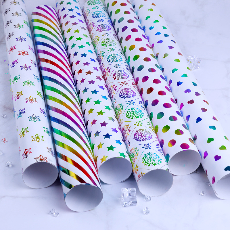 Papel de Regalo de 520 Colores con Estampado en Caliente, Papel de Envolver para Regalos Navideños, Fabricante al por Mayor, Caja de Regalo para Cumpleaños y Día de San Valentín