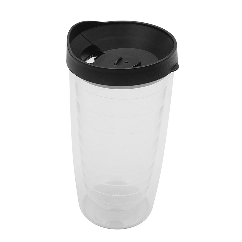 Nuevo moderno vaso de agua de plástico para beber directo 24oz vaso de rosca de doble capa de plástico grueso multicolor para bebidas frías