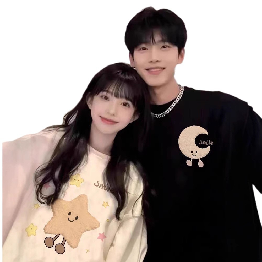 틈새 커플 땀 가을 겨울 2025 새로운 특별 새해 디자인 센스 슈퍼 파이어 기모 두꺼운 외부 세트