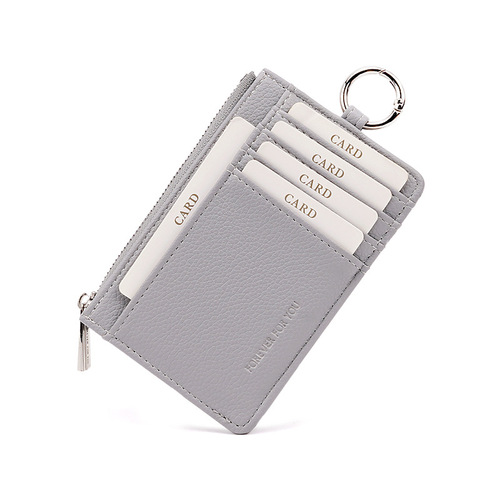 New card holder for women Japanese and Korean best-selling PU wallet women's mini thin litchi pattern wallet with multiple card slots and exquisite design