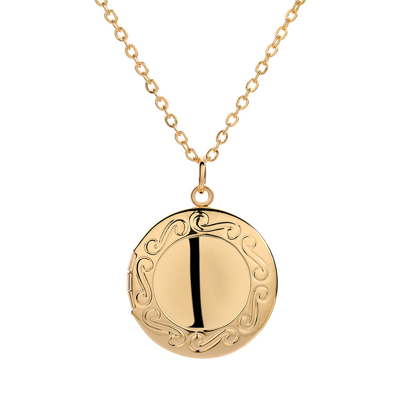 Classic Style Style Titanium Steel Copper 18K Gold Plated White Gold Plated Plating Round Locket Necklace