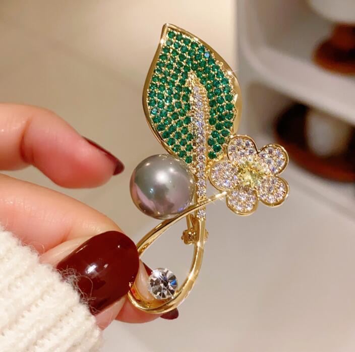 Double Flute Brooch Elegant Aesthetic Accessory For Women Pin_voghion.com