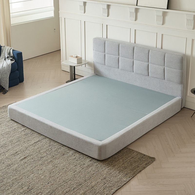 Cama plegable de tela minimalista italiana pequeña casa de comercio exterior cama compresible paquete blando de un solo apartamento cama de ensamblaje metal