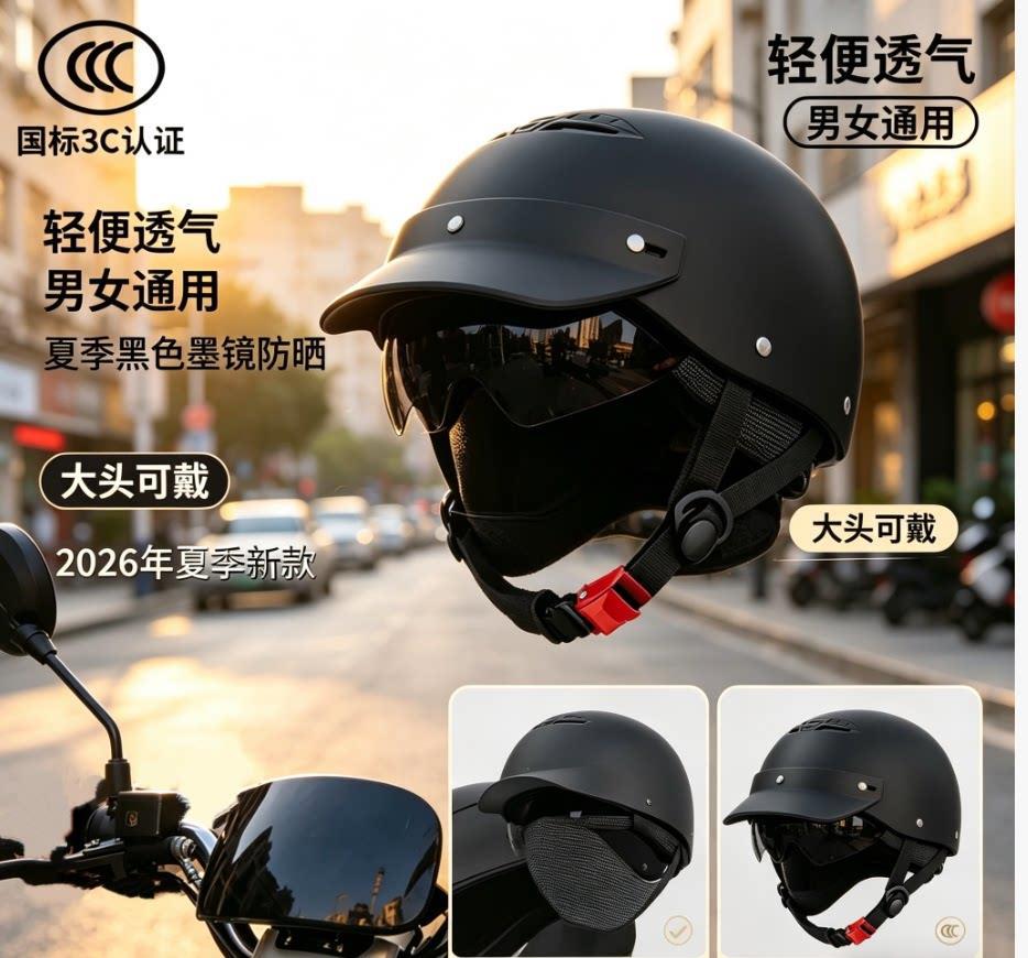 New certified electric vehicle helmet for men and women, does not press on hair, summer sun protection, motorcycle half helmet, safety helmet