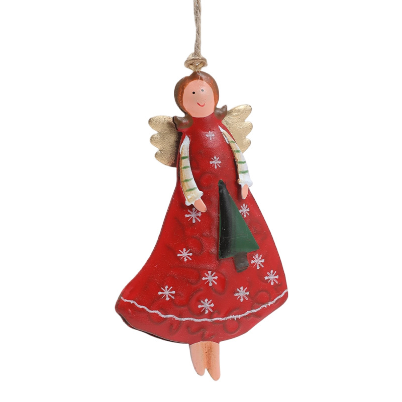 Cross-border americano rural retro hacer viejo hierro forjado Angel de Navidad chica decoración colgante decoración del árbol de Navidad colgante
