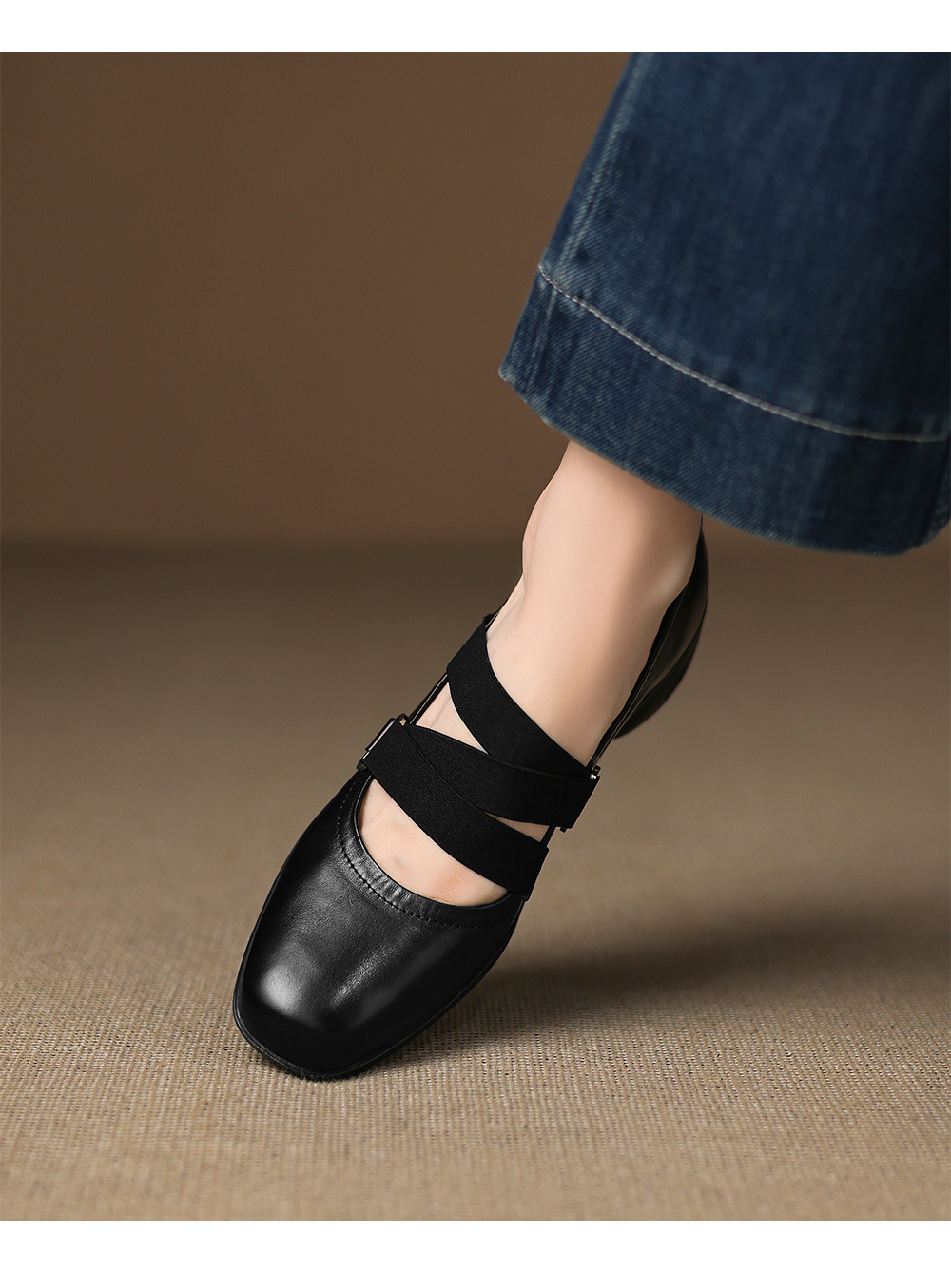 Giày Mary Jane nữ quai ngang gót xuồng 4 cm, phong cách ballet retro — đen chi tiết 13