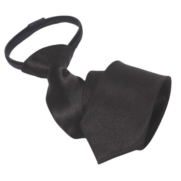 Men and girls 5CM polyester silk without knotting one-color tie