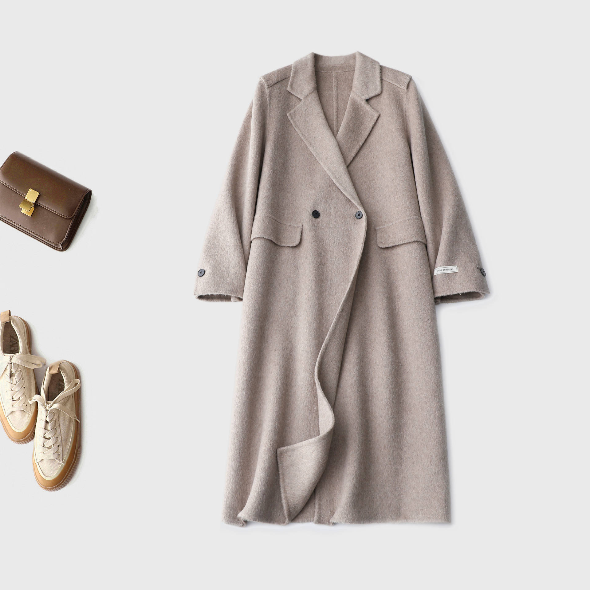 穿上直接薄成一张纸 100%澳洲超细羊毛长款毛呢大衣穿出170既视感