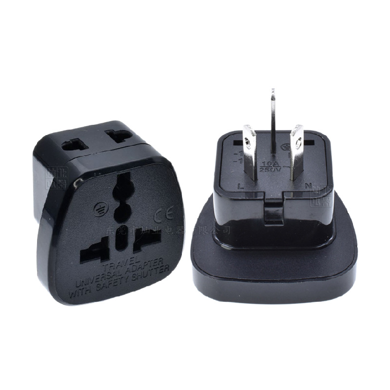 国标三脚电源转换插头插座旅行插头 一转二 多国转换插头三角扁插