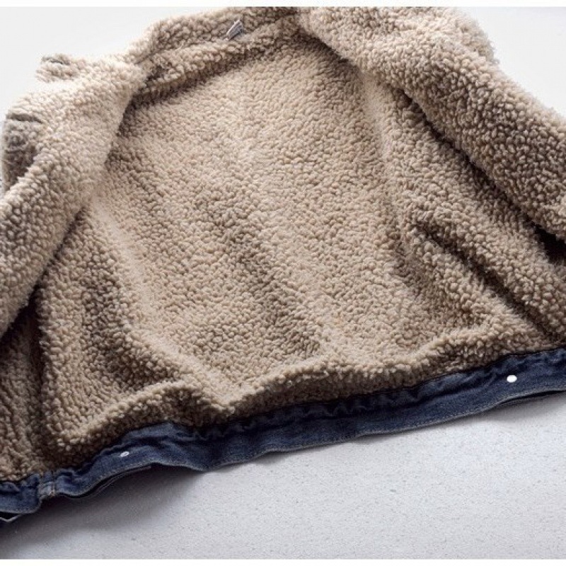 Roupas femininas Jaqueta jeans de algodão para mulheres outono e inverno curta 2024 nova jaqueta solta bf quente de algodão mais casaco de lã de cordeiro de veludo da moda_voghion.com