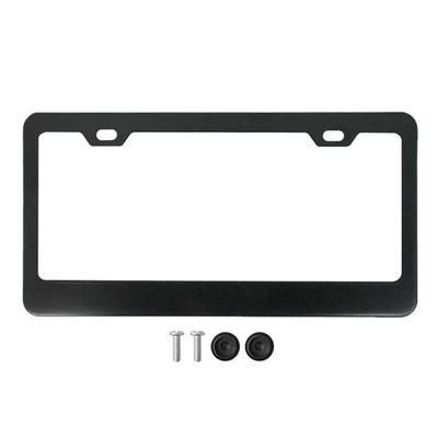 License plate holder/license plate holder Alloy American License Plate Frame License - square-hole-rounded-corners-aluminum-black-including-accessories