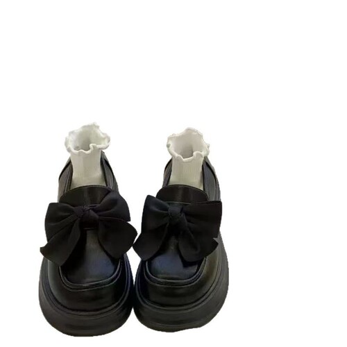 Japanese-style sweet butterfly bow Mary Jane flat shoes for women, 2025 new spring and autumn full-wrap with skirt, JK versatile single shoes