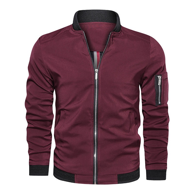 Chaqueta masculina con cremallera – estilo casual, delgada, disponible en tallas grandes