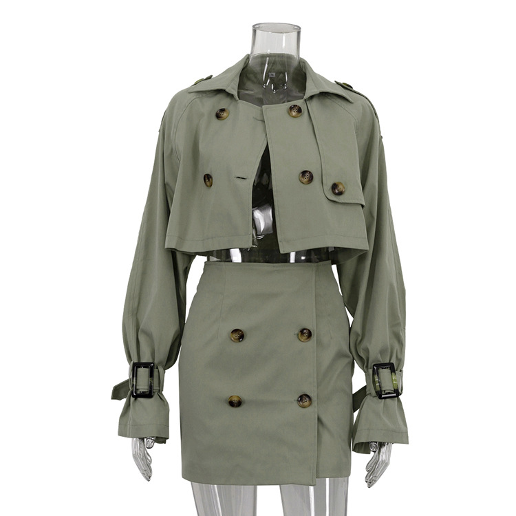 2026 Autumn Women's Fashion High-End British Style Short Work Jacket Bodycon Skirt Two-Piece Set European And American_voghion.com