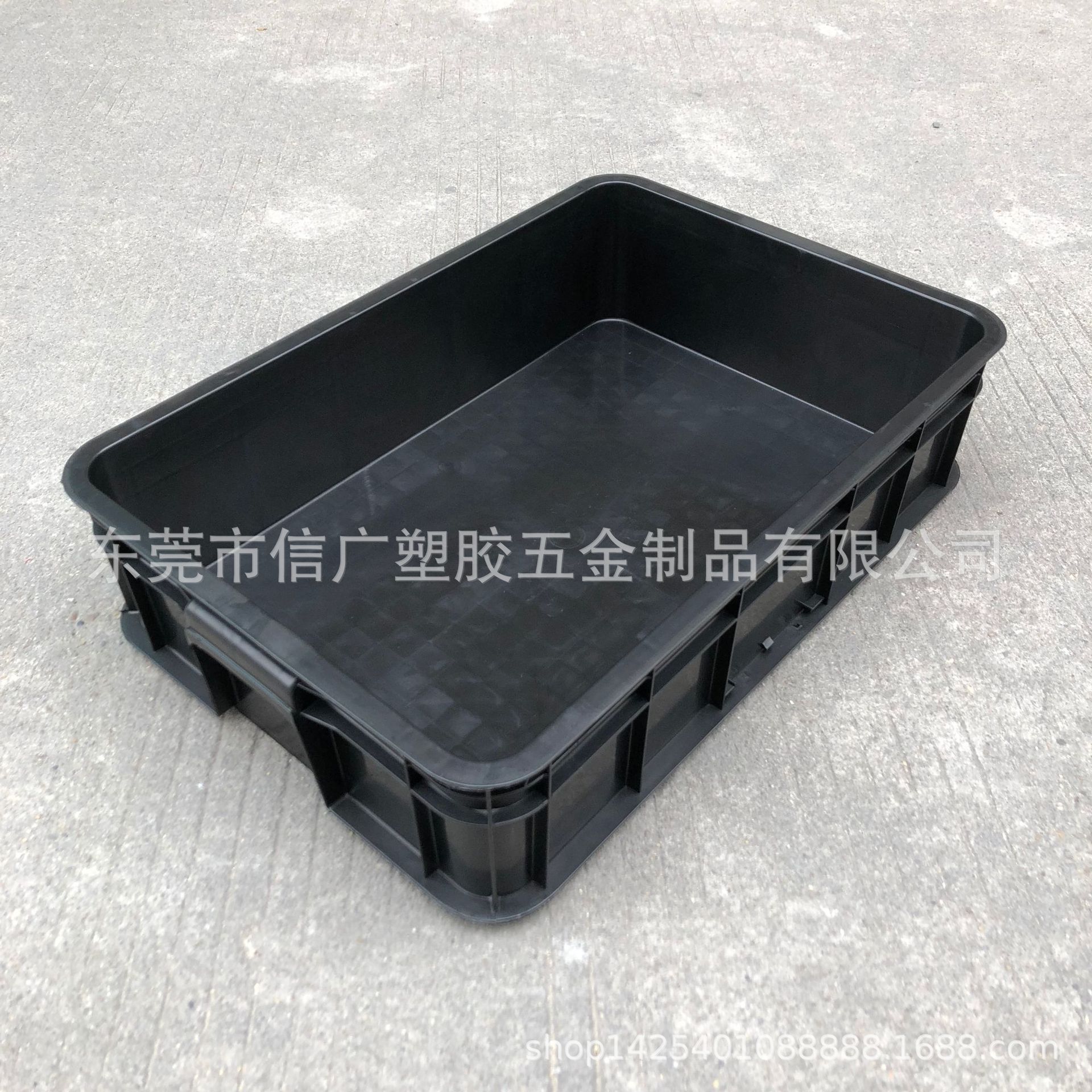 615*430*120 黑色防静电塑胶箱电子厂元器件放置周转运输印刷LOGO