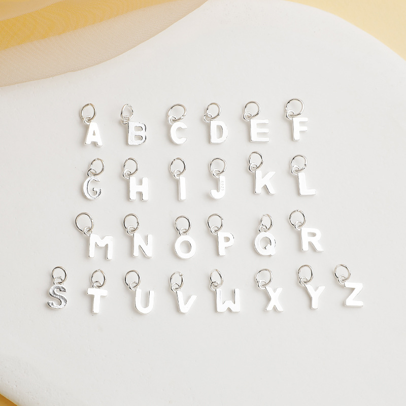 6*8.3mm Jewelry Making Size DIY Accessories Classification 1 Piece 6*8.3mm 925 Sterling Silver Letter Pendant DIY Accessories