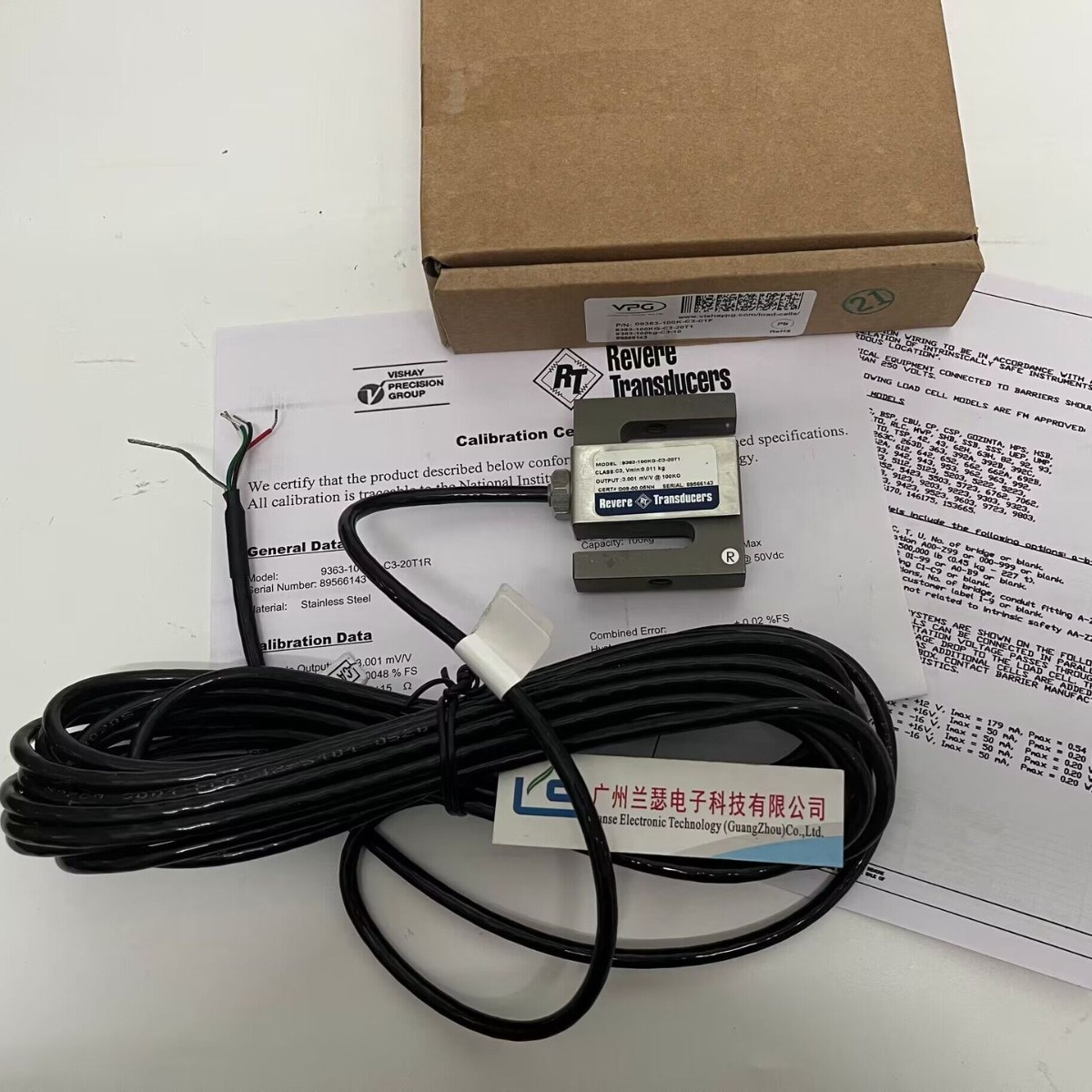 美国Revere Transducers 9363-100KG-C3-20T1称重传感器