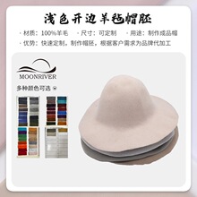 帽胚 厂家供应浅色开边锥顶羊毡帽胚 韩版时尚春秋款男女DIY帽胚