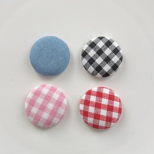 New check denim bag cloth buttons flat bottom cloth buttons diy hairpin clothing footwear accessories accessories buttons wholesale