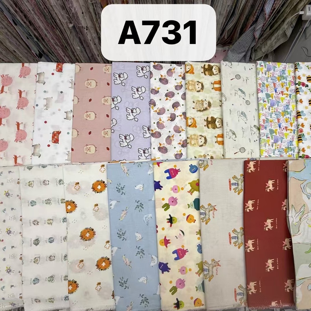 A731全棉数码印花面料手工连衣裙家居服衬衫儿童服装面料