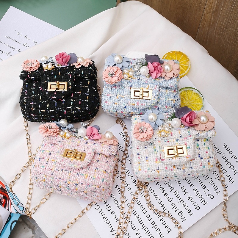 Children's Bag Cute Girl's Cartoon Flower Shoulder Bag Chanel Style Crossbody Bag Baby's Coin Purse Candy Bag