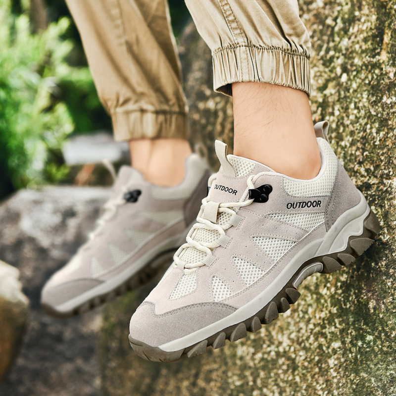 2025 크로스 보더 대형 커플 통기성 하이킹 신발 남성용 미끄럼 방지 하이킹 신발 여성용 야외 스포츠 신발 여행 신발 재고 있음