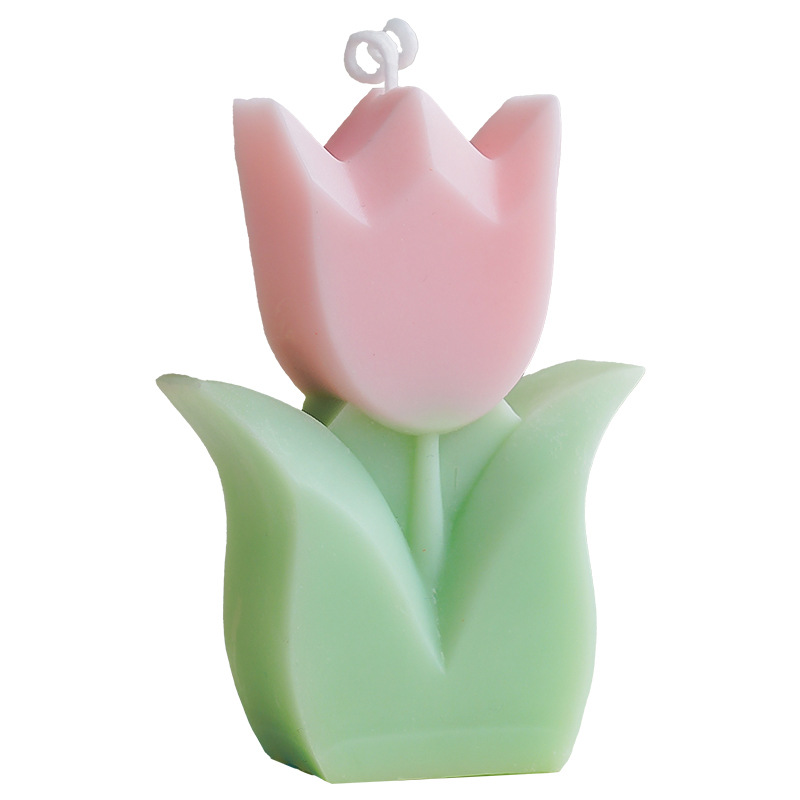 Vela Aromática de Tulipán Hecha a Mano, Regalo para Día del Maestro, Forma de Flor, Al por Mayor