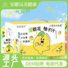 金银花柚子汁柚子茶独立袋装抖音同款儿童植物饮料果蔬汁现货批发