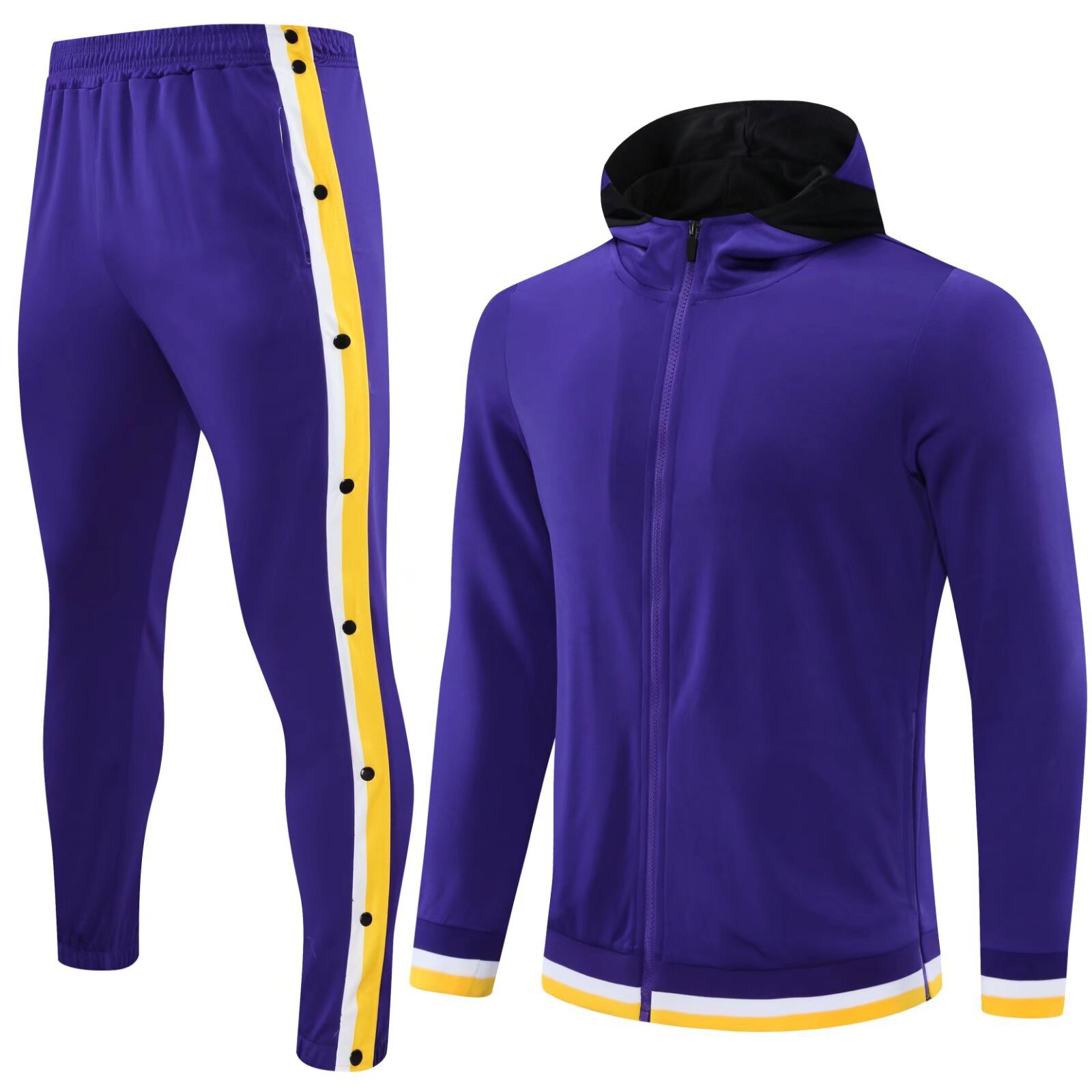 Transfronterizos de otoño y invierno de baloncesto traje de mangas largas pantalones de botón completo jersey chaqueta con capuz equipo de entrenamiento