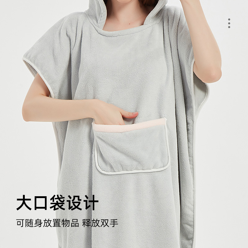 목욕 타월 입고 목욕 가운 여성의 가을과 겨울 랩 흡수성 망토 후드 성인 수영 봄과 가을 사계절 겨울