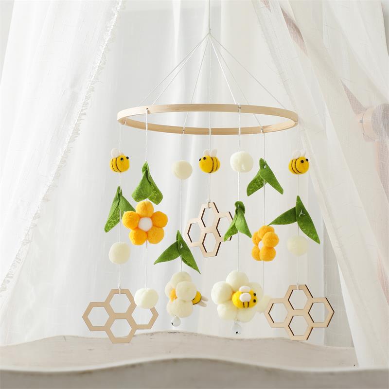 Amazon abeja flor cama Bell cochecito juguete recién nacido bebé sonajero colgante panal viento calmante campanadas viento