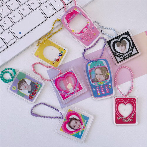 Japanese and Korean ins style frame decoration keychain star sticker photo decoration bag pendant accessories DIY acrylic