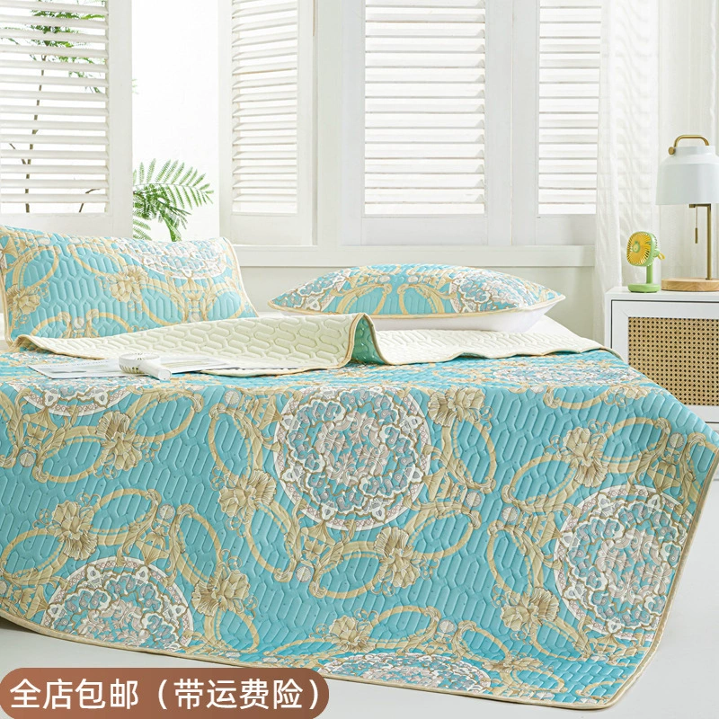 Трехкомпонентный комплект из тайского охлаждающего латексного матраса из ледяного шелка, утолщенный и складной, подходит для лета, можно стирать в машине и обеспечивает охлаждение.