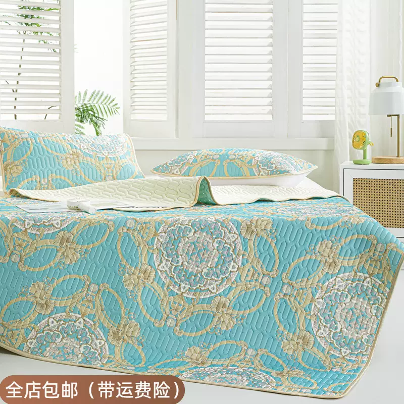 跨境泰国凉感冰丝乳胶凉席三件套加厚可折叠席夏季凉可机洗清凉