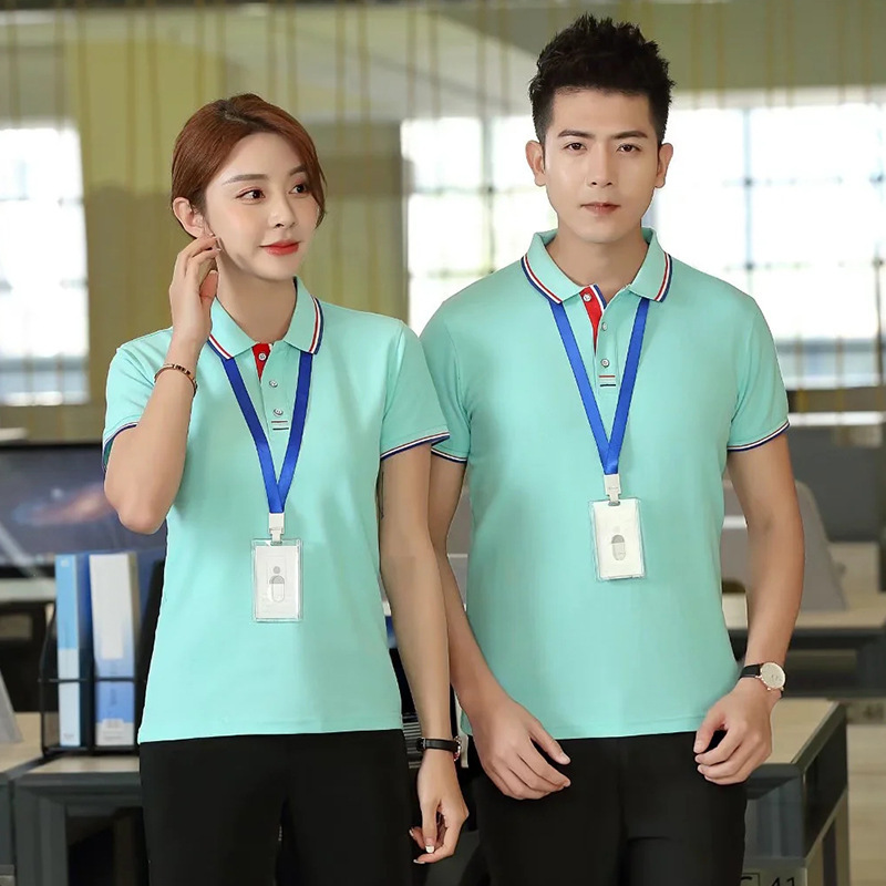 Summer men's polo advertising shirt lapel short sleeve corporate T-shirt overalls custom logo cultural shirt wholesale