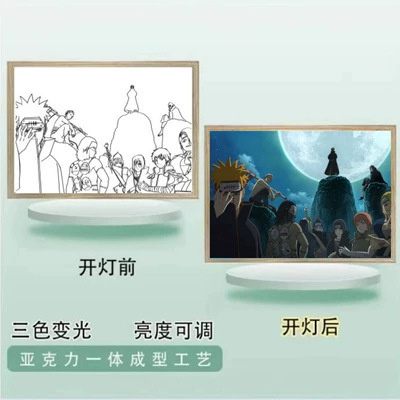 ディザトーンDIY創意フレーム画照明画置物両用鏡フレーム画完璧な世界火影包郵便|undefined