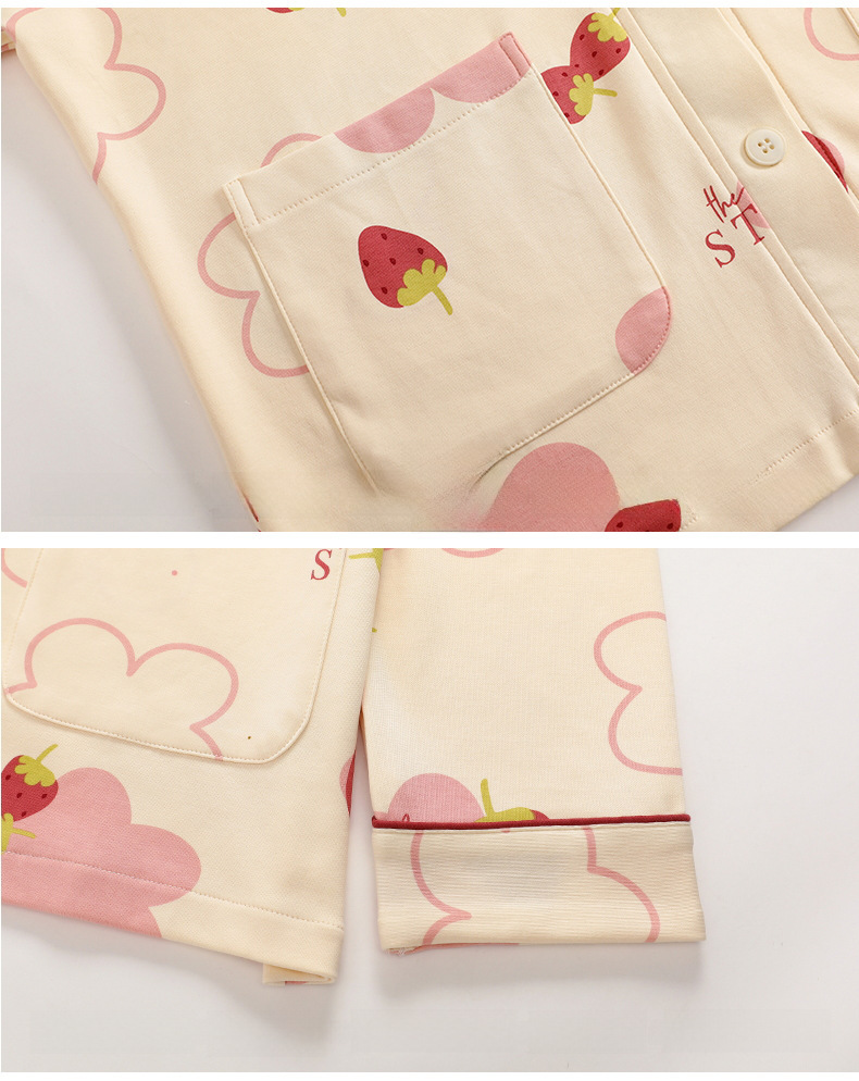 Baumwoll-pyjama-set Für Mädchen Langärmeliges Hausanzug-set Süß_voghion.com