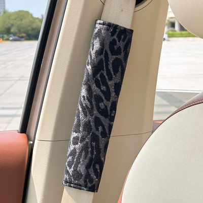 Car Seat Belt Shoulder Cover Cross-Border Leopard Print Children's Car Seat Belt Protective Cover New Car Interior Supplies (Seat belt shoulder pad) - leopard-print-shoulder-pads-black