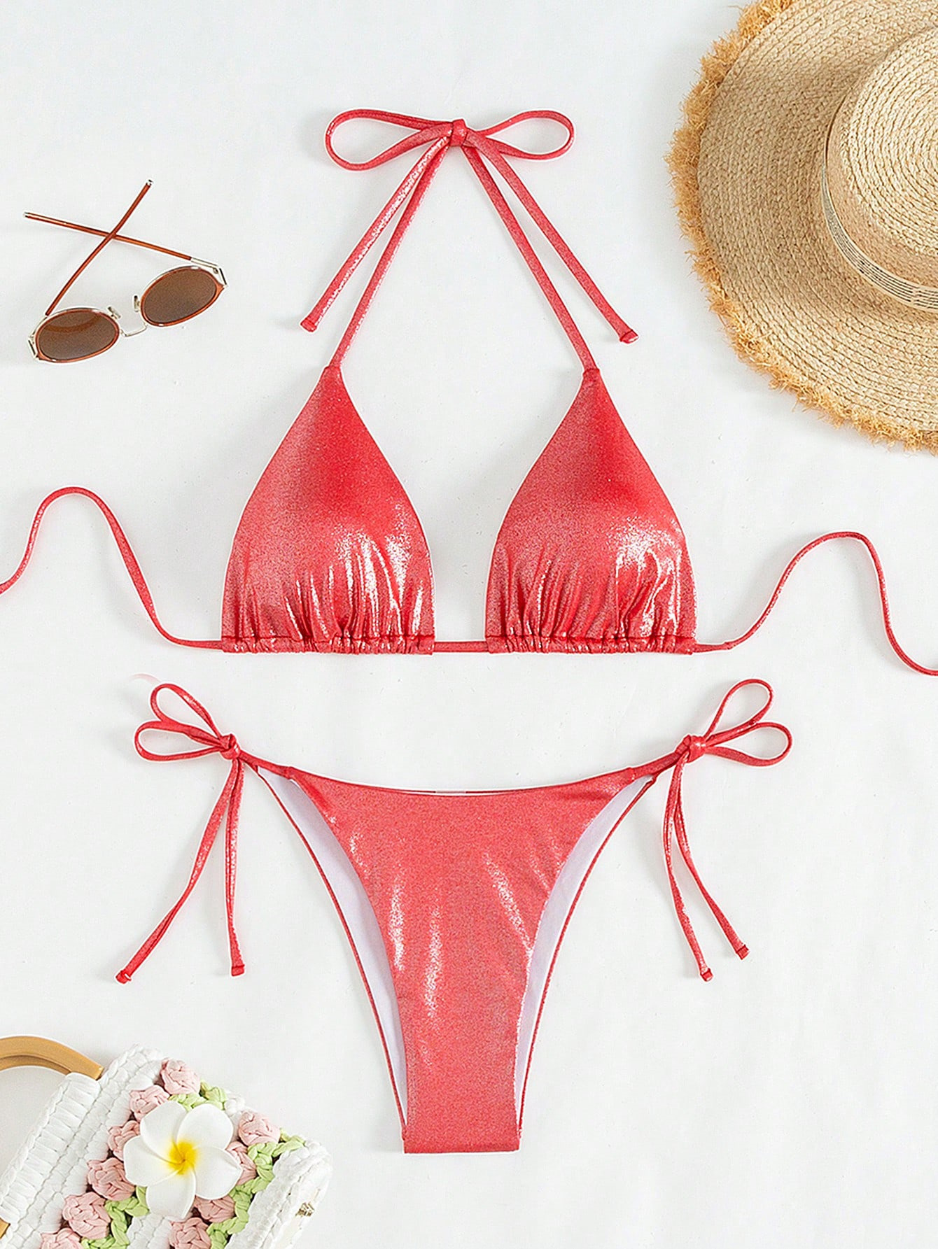 Split swimwear, sexy set, belt