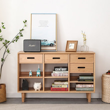实木简易靠墙置物柜办公室杂志柜创意落地矮书柜客厅家用书架