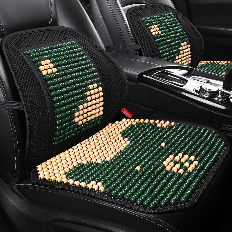 Cool pad | Universal Summer Wood Bead - square-pad-1-lumbar-support-1-emerald-green