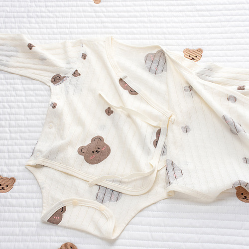 Summer New Baby Ultra-Thin Pure Cotton Onesie Summer All-Cotton Breathable Strap Hanger Air Conditioning Home Wear Boneless