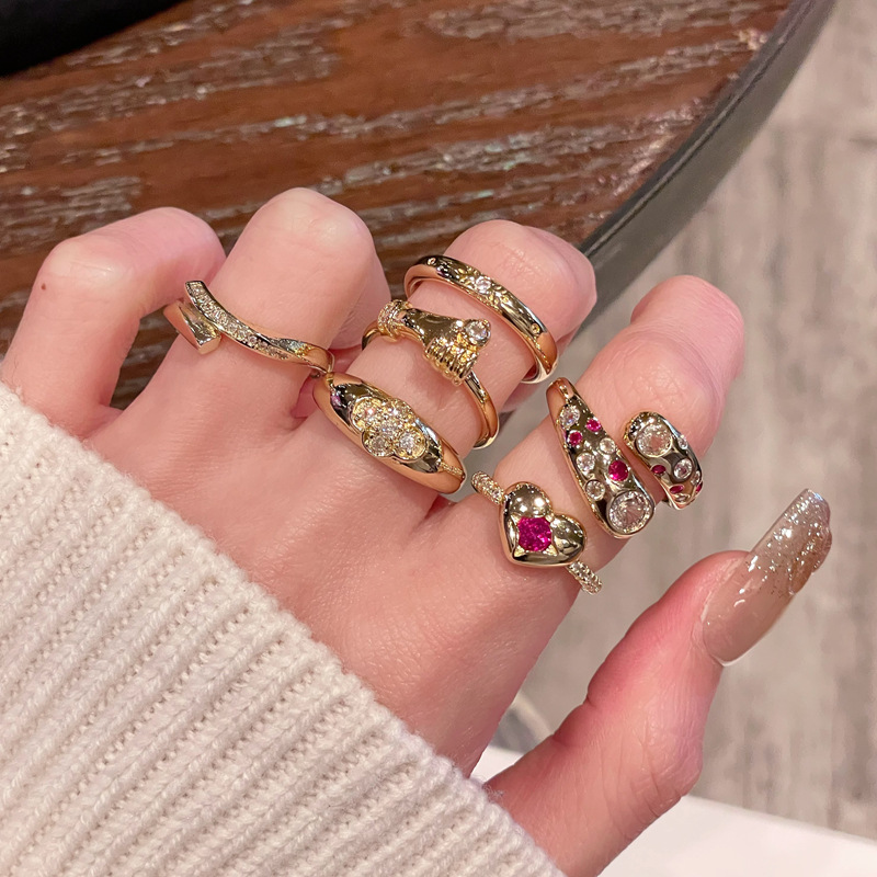 Joyería Al Por Mayor Retro Estilo Simple Geométrico Cobre Anillos Abiertos display picture 3