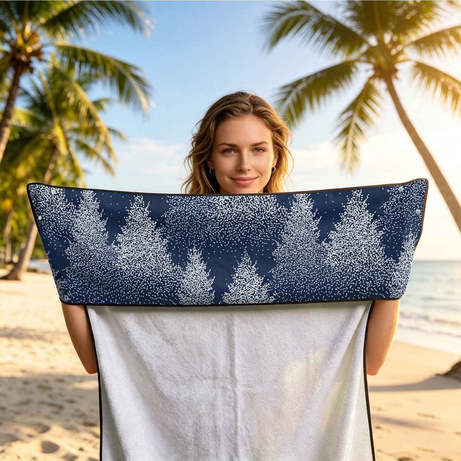Geometric Bath Towel Car Seat Cover 2-in-1 Microfiber Outdoor Beach Car Dual-Use Universal Seat Cushion