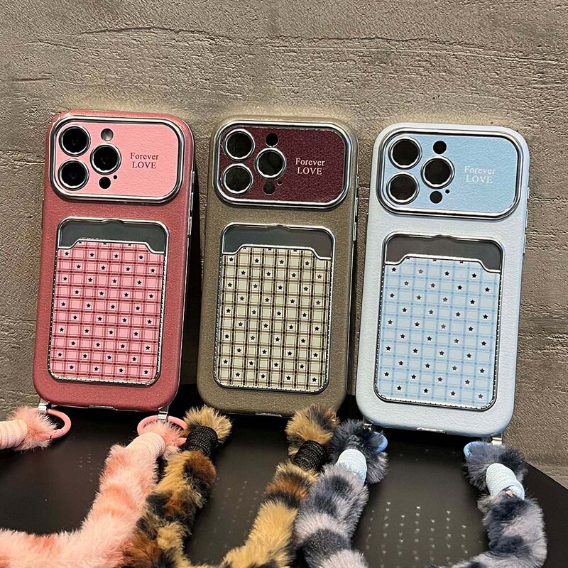 Checkered Leather Card Holder Case Suitable for iPhone 17 Pro, with a High-End Leather Feel, Compatible with Apple 16 Protective Case Checkered Leather Card Holder Case Suitable for iPhone 17 Pro, with a High-End Leather Feel, Compatible with Apple 16 Protective Case