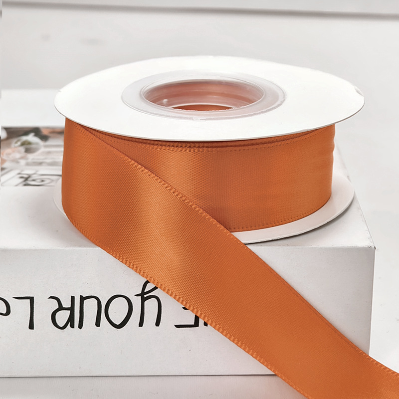 Cinta de pastel de 2,5 cm cinta de decoración de boda al por mayor rosa hecha a mano arco de bricolaje flor cinta de satén
