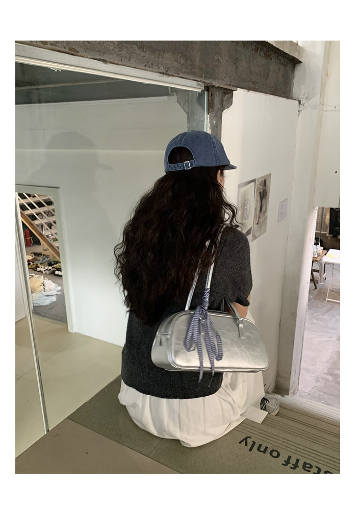 Borsa a spalla argento donna stile balletto borsa sottobraccio_voghion.com