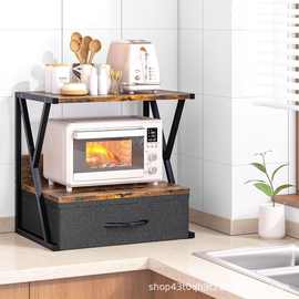 厨房微波炉置物架多功能家用台面储物架双层烤箱支架分层收纳架子